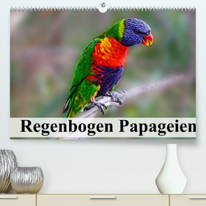 Regenbogen Papageien (Premium, hochwertiger DIN A2 Wandkalender 2022, Kunstdruck in Hochglanz) von Stanzer,  Elisabeth