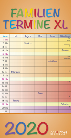 Regenbogen XL 2020 A&I Familienplaner XL