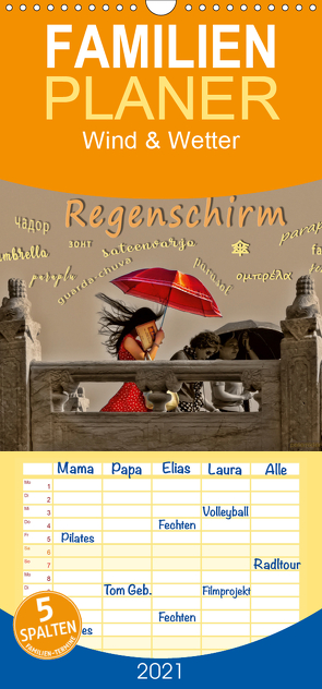 Regenschirm – Familienplaner hoch (Wandkalender 2021 , 21 cm x 45 cm, hoch) von Roder,  Peter