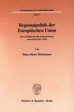 Regionalpolitik der Europäischen Union. von Holtzmann,  Hans-Dieter