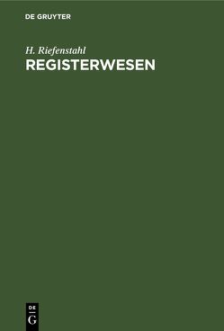 Registerwesen von Riefenstahl,  H.