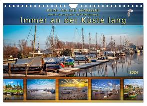 Reise an die Nordsee – Weltnaturerbe Wattenmeer, immer an der Küste lang (Wandkalender 2024 DIN A4 quer), CALVENDO Monatskalender von Roder,  Peter