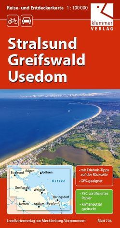 Reise- und Entdeckerkarte Stralsund, Greifswald, Usedom von Goerlt,  Heidi, Klemmer,  Klaus, Kuhlmann,  Christian, Wachter,  Thomas