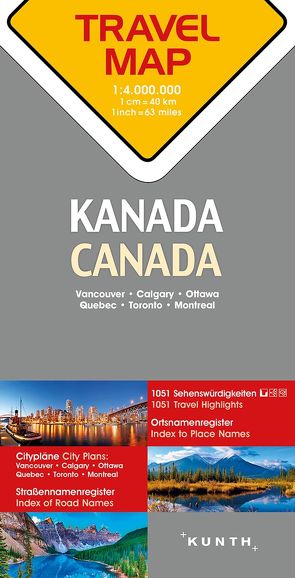 KUNTH TRAVELMAP Kanada 1:4 Mio.