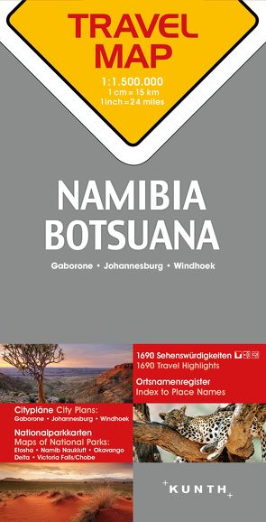 KUNTH TRAVELMAP Namibia, Botsuana 1:500.000 von KUNTH Verlag