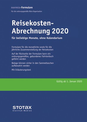 Reisekosten-Abrechnungen 2020 ohne Kalendarium