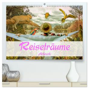 Reiseträume – Artwork (hochwertiger Premium Wandkalender 2024 DIN A2 quer), Kunstdruck in Hochglanz von Brunner-Klaus,  Liselotte