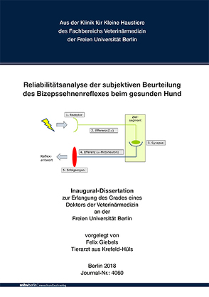 Reliabilitätsanalyse der subjektiven Beurteilung des Bizepssehnenreflexes beim gesunden Hund von Giebels,  Felix