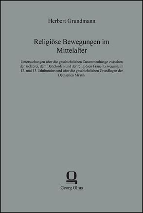 Religiöse Bewegungen im Mittelalter von Grundmann,  Herbert