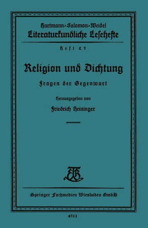 Religion und Dichtung von Heininger,  Friedrich