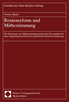 Rentenreform und Mitbestimmung von Blanke,  Thomas