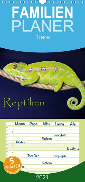 Reptilien – Familienplaner hoch (Wandkalender 2021 , 21 cm x 45 cm, hoch) von Sushi,  der