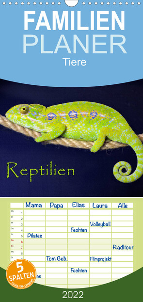 Reptilien – Familienplaner hoch (Wandkalender 2022 , 21 cm x 45 cm, hoch) von Sushi,  der