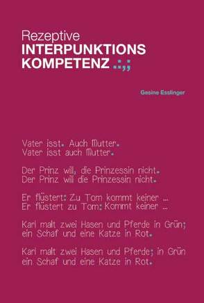 Rezeptive Interpunktionskompetenz von Esslinger,  Gesine