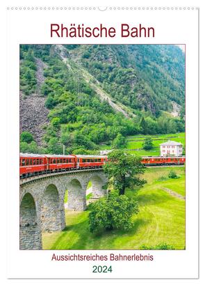 Rhätische Bahn – aussichtsreiches Bahnerlebnis (Wandkalender 2024 DIN A2 hoch), CALVENDO Monatskalender von Schwarze,  Nina