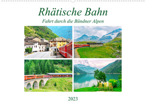 Rhätische Bahn – Fahrt durch die Bündner Alpen (Wandkalender 2023 DIN A2 quer) von Schwarze,  Nina