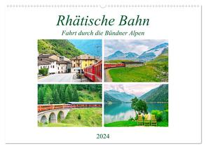 Rhätische Bahn – Fahrt durch die Bündner Alpen (Wandkalender 2024 DIN A2 quer), CALVENDO Monatskalender von Schwarze,  Nina