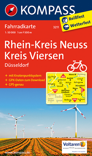 KOMPASS Fahrradkarte Rhein-Kreis Neuss – Kreis Viersen von KOMPASS-Karten GmbH