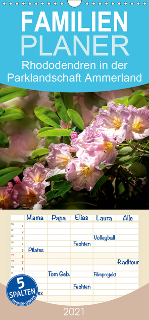 Rhododendren in der Parklandschaft Ammerland / Geburtstagskalender – Familienplaner hoch (Wandkalender 2021 , 21 cm x 45 cm, hoch) von Roder,  Peter