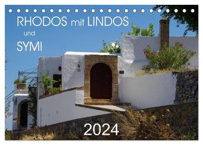 Rhodos mit Lindos und Symi (Tischkalender 2024 DIN A5 quer), CALVENDO Monatskalender von Seidel,  Thilo