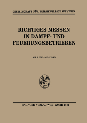 Richtiges Messen in Dampf- und Feuerungsbetrieben von Gesellschaft für Wärmewirtschaft/Wien