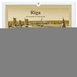 Riga – Ein Kalender im Zeitungsstil (hochwertiger Premium Wandkalender 2024 DIN A2 quer), Kunstdruck in Hochglanz von Kirsch,  Gunter