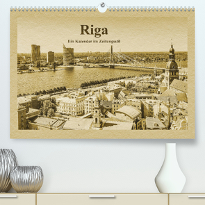 Riga – Ein Kalender im Zeitungsstil (Premium, hochwertiger DIN A2 Wandkalender 2023, Kunstdruck in Hochglanz) von Kirsch,  Gunter