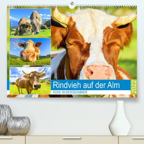Rindvieh auf der Alm. Kühe im Bergsommer (Premium, hochwertiger DIN A2 Wandkalender 2022, Kunstdruck in Hochglanz) von Hurley,  Rose