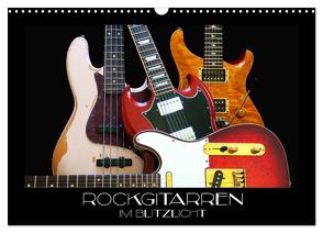 Rockgitarren im Blitzlicht (Wandkalender 2024 DIN A3 quer), CALVENDO Monatskalender von Bleicher,  Renate