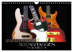 Rockgitarren im Blitzlicht (Wandkalender 2024 DIN A4 quer), CALVENDO Monatskalender von Bleicher,  Renate
