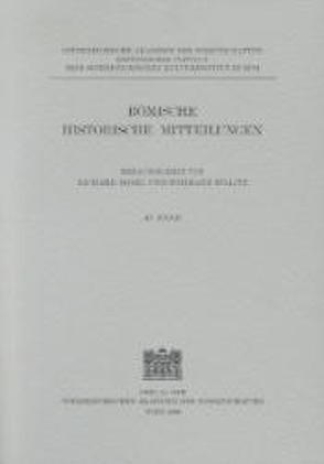 Römische Historische Mitteilungen / Römische Historische Mitteilungen 42 von Bösel,  Richard, Fillitz,  Hermann