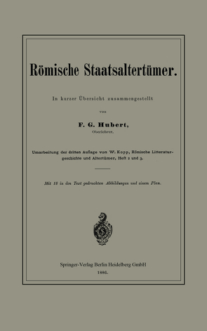 Römische Staatsaltertümer von Hunert,  F. G.