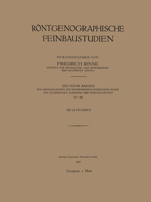 Röntgenographische Feinbaustudien von Rinne,  Friedrich