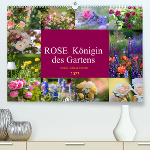 Rose Königin des Gartens (Premium, hochwertiger DIN A2 Wandkalender 2023, Kunstdruck in Hochglanz) von Riedel,  Tanja