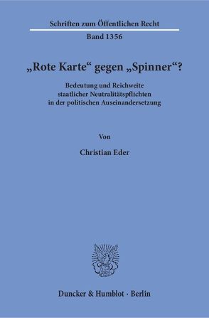 „Rote Karte“ gegen „Spinner“? von Eder,  Christian