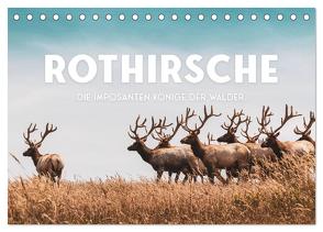 Rothirsche – Die imposanten Könige der Wälder. (Tischkalender 2024 DIN A5 quer), CALVENDO Monatskalender von SF,  SF