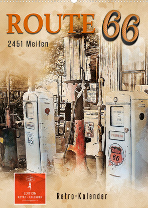 Route 66 – 2451 Meilen (Wandkalender 2023 DIN A2 hoch) von Roder,  Peter