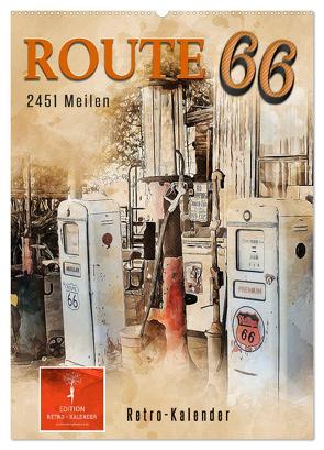 Route 66 – 2451 Meilen (Wandkalender 2024 DIN A2 hoch), CALVENDO Monatskalender von Roder,  Peter