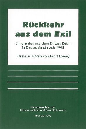 Rückkehr aus dem Exil von Koebner,  Thomas, Rotermund,  Erwin