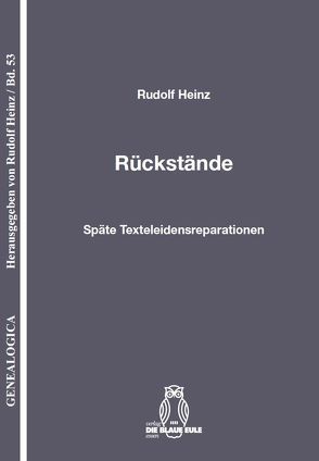 Rückstände von Heinz,  Rudolf, Merker,  Reinhard