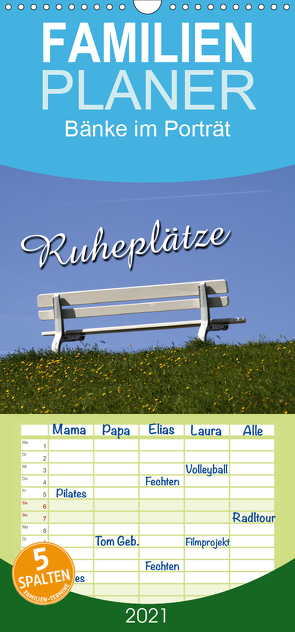 Ruheplätze – Familienplaner hoch (Wandkalender 2021 , 21 cm x 45 cm, hoch) von Berg,  Martina