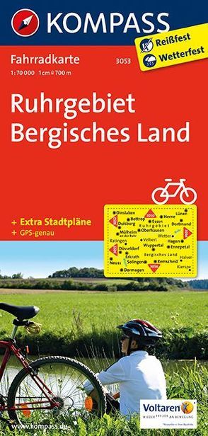 KOMPASS Fahrradkarte 3053 Ruhrgebiet – Bergisches Land, 1:70000 von KOMPASS-Karten GmbH