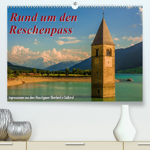 Rund um den Reschenpass (Premium, hochwertiger DIN A2 Wandkalender 2023, Kunstdruck in Hochglanz) von Wenk,  Marcel