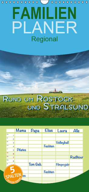 Rund um Rostock und Stralsund – Familienplaner hoch (Wandkalender 2019 , 21 cm x 45 cm, hoch) von Gödecke,  Dieter