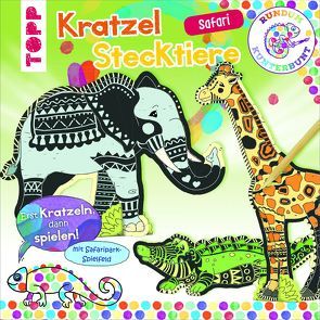 Rundum Kunterbunt Kratzel-Stecktiere Set von frechverlag