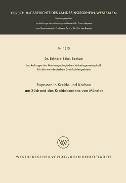 Rupturen in Kreide und Karbon am Südrand des Kreidebeckens von Münster von Böke,  Eckhard