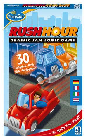 ThinkFun – 76369 – Rush Hour das geniale Stauspiel als Reisespiel – Das bekannte Logikspiel im kompakten Format frü Kidner und Erwachsene ab 8 Jahren von Yoshigahara,  Nob