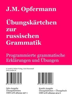 Russische Übungsgrammatik mit Übungskärtchen (Kombi-Ausgabe) von Berditchevski,  Anatoli, Opfermann,  Josef M, Rothpuller,  Sabine