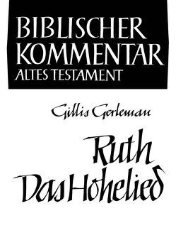 Ruth / Das Hohelied von Gerleman,  Gillis