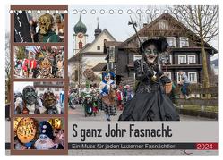 S ganz Johr Fasnacht (Tischkalender 2024 DIN A5 quer), CALVENDO Monatskalender von W. Saul,  Norbert